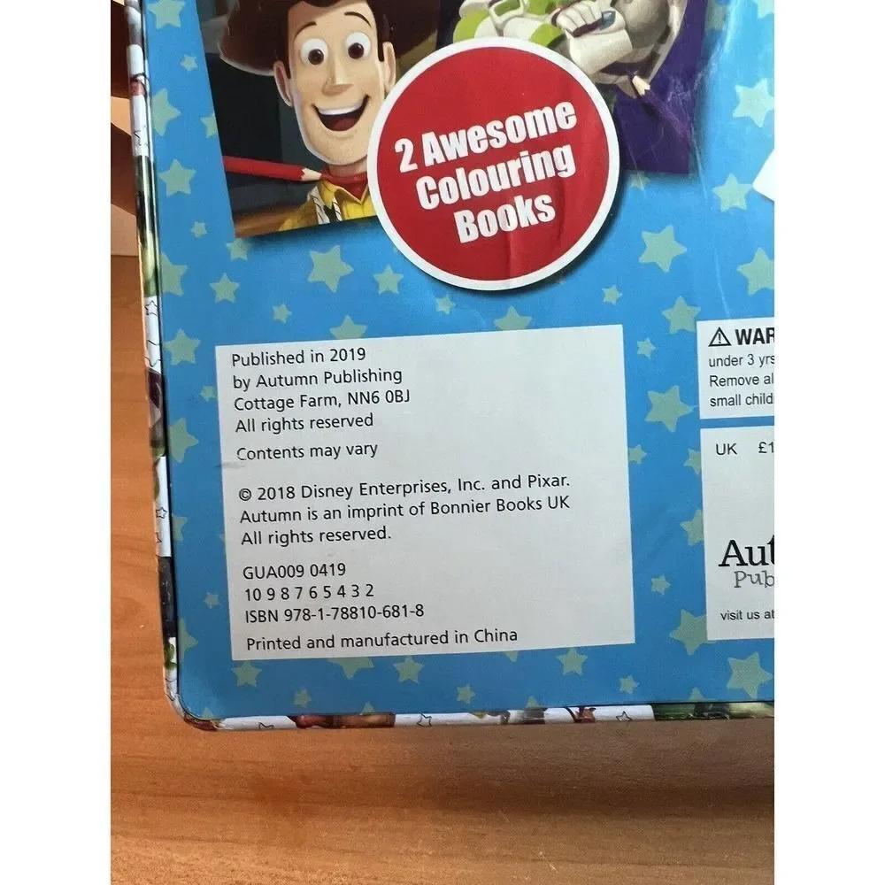 Disney Pixar Toy Story Travel Tin Coloring Books, Pencils, Poster Set